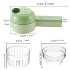 Chop, Slice & Dice Faster – 4-in-1 Portable Electric Vegetable Cutter Set