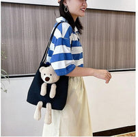 Cute Shoulder Bag Kawaii Tote Handbag with Cute Teddy Bear
