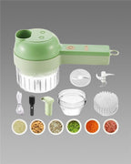 Chop, Slice & Dice Faster – 4-in-1 Portable Electric Vegetable Cutter Set